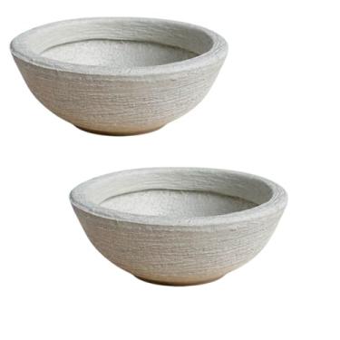 Imagem de vaso para plantas e flores mini cuia bacia 22cm cactos suculentas decoração (Cinza, 2 unidades)