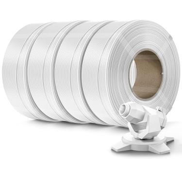 Imagem de Creality Refil de filamento PETG Filamento de impressora 3D de 1,75 mm, refilamento de 4 kg para carretel reutilizável de laboratório bambu, precisão dimensional ± 0,03 mm, branco (pacote com 4)