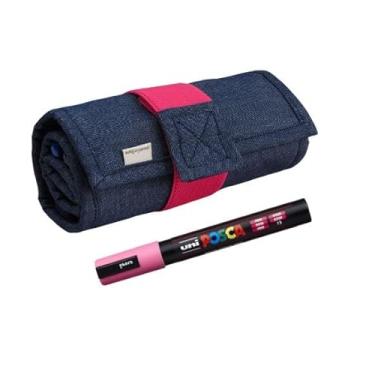 Imagem de Estojo para Canetas Posca 5mm - 12 Unidades com Fechamento em Zíper e Elástico