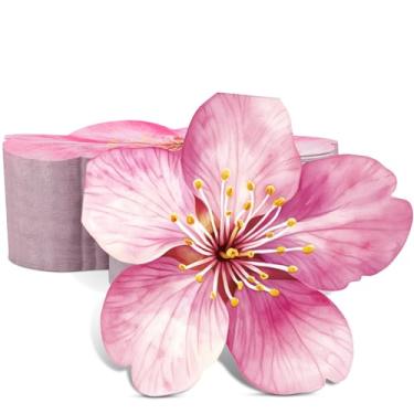 Imagem de Gersoniel 100 guardanapos de papel floral rosa a granel rosa descartável guardanapo decorativo flor de cerejeira decoração de coquetel para casamento, jantar, aniversário, festa de chá de bebê, 16,5 x