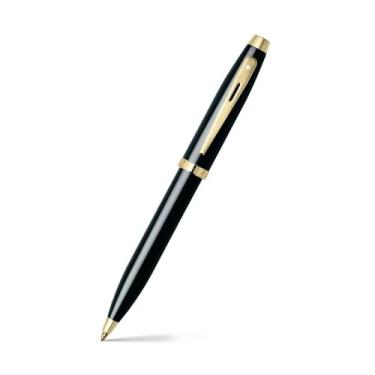 Imagem de Sheaffer 100 canetas esferográficas de laca preta brilhante com compromissos em tom dourado
