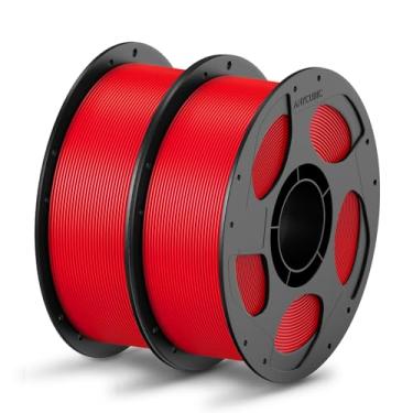 Imagem de ANYCUBIC Pacote de filamento PLA de 1,75 mm, filamento PLA de impressão 3D 1,75 mm precisão dimensional +/- 0,02 mm, carretel reutilizável de 1 kg (1 kg), 2 kg vermelho + vermelho