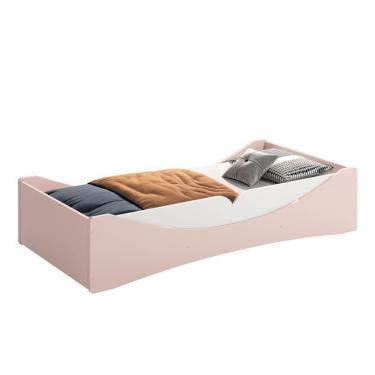 Imagem de Cama Evolutiva Luna com Proteção Lateral Lisa e Colchão D33 - Reller Móveis Rosa Fosco