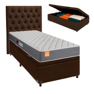Imagem de Conjunto Cama Box Bau Blindado Solteiro + Colchão D23 Pro Inducol + Ca