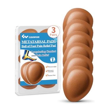 Imagem de Cushwork Almofadas Para A Planta Do Pé Mulheres E Homens, 3 Pares De Metatarso, Alívio Da Dor Conforto O Dia Todo, Metatarsalgia, Neuroma Morton, 1/3" Espessura - M