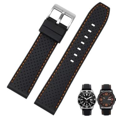 Imagem de Pulseiras de relógio respiráveis de silicone macio para homens e mulheres, pulseiras ajustáveis de borracha de liberação rápida, à prova d'água, compatíveis com relógios regulares e inteligentes de