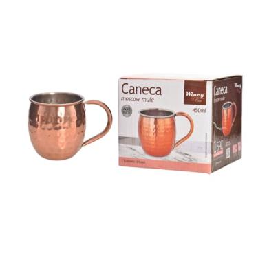 Imagem de Caneca Moscow Mule Em Cobre Inox 450ml Com Alça Ergonômica - Wincy - IXB14037
