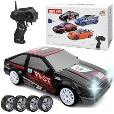 Imagem de Carrinho Drift Carro para Manobras 4x4 Recarregável 2.4Ghz Escala 1:24 Crolla Preto