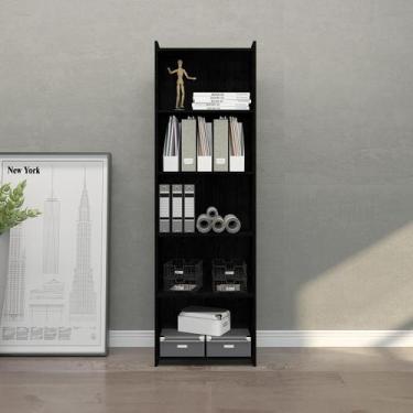 Imagem de Estante Livreiro MDP 57x183x30cm 0700 - Due Lare, Preto