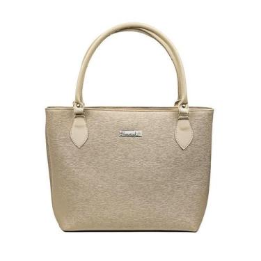 Imagem de Bolsa Executiva Feminina Grande Transversal De Ombro Shamrock Bege Lan