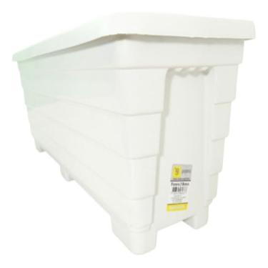 Imagem de Kit com 3 Jardineiras 80cm de Plástico Resistente Ideal para Horta Jardim (Branco)