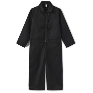 Imagem de GRANDWISH Macacão infantil preto para meninos e meninas, macacão infantil de manga comprida para caldeira de mecânico, tamanho 5 anos