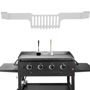 Imagem de SAEHAEYEE Suporte de espátula para grelha, suporte de utensílio de grelha de aço inoxidável, suporte magnético para espátula, rack de ferramentas de churrasco, acessórios de chapa seguros para