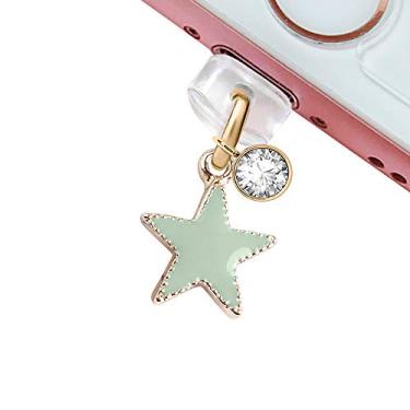 Imagem de Porta de carregamento USB CP148, plugue antipoeira, lindo pingente de estrela pequena verde para iPhone 11/XS MAX/XR/X/8 Plus/7/6S/7/SE iPad iPod