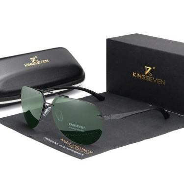 Imagem de Óculos De Sol Masculino Kingseven Aviador Polarizado Luxuoso, sol mode