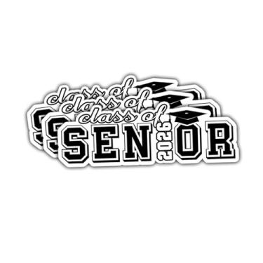 Imagem de Adesivo Class of Senior 2026 (3 peças) Adesivos de formatura com glitter rosa para meninas do ensino médio e universitários decalque de carro para laptop garrafa de água fichário capa de telefone 3