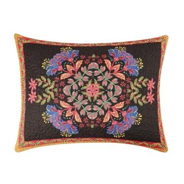 Imagem de Greenland Home Fashions Capa de almofada acolchoada Jessa Vintage Boho padrão, meia-noite