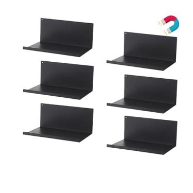 Imagem de Kokone Pacote com 6 prateleiras magnéticas de quadro para armazenamento ou exibição, prateleiras planas de 25 x 10 cm para quadro de pregadores, acessórios de parede para quadro, bandeja de aço para