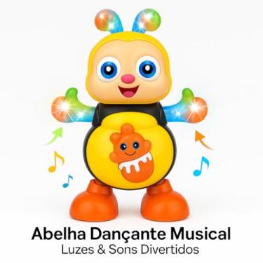 Imagem de Brinquedo Dançante Musical Infantil Com Som E Luzes Brinquedo Interativo Eletrônico Patinho Estímulo para Bebês e Crianças Linha Premium Sapo Ou Abelha (Abelha)
