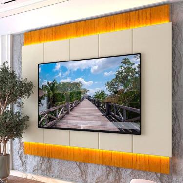 Imagem de Painel para Tv 85 Polegadas com Led 100% Mdf 220cm Magnífico Naturale/Off White