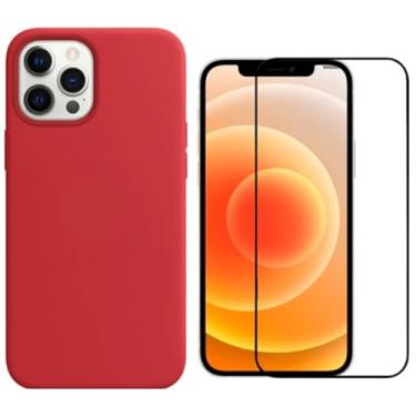 Imagem de Capa Capinha Para iPhone 14 Pro Vermelho + Película 3D