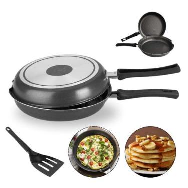 Imagem de Frigideira Dupla Omeleteira Antiadarente de Alumínio Omelete Gourmet 2
