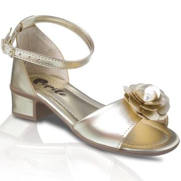 Imagem de Sandália Feminina Infantil Com Saltinho Baixo Sapato Salto Elegante - 