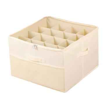 Imagem de Generic Organizador de sapatos para armário com capa contra poeira versátil com alças caixa de armazenamento de sapatos para saltos chinelos mocassins, Bege