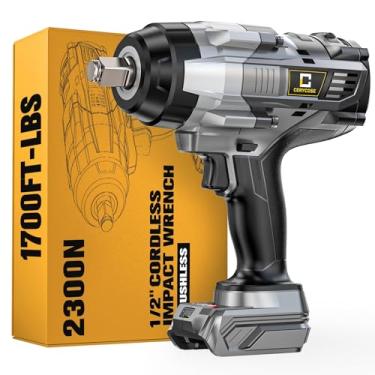 Imagem de Cerycose Chave De Impacto Sem Fio De 1/2 Polegada Para Bateria Dewalt: Chave De Impacto De Alto Torque De 1400 Pés-Lbs, Ferramenta Para Serviços Pesados - Pistola De Impacto Elétrica Sem Escova, Inc