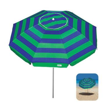 Imagem de Guarda Sol 2m Alumínio Sombreiro Aruba Praia Piscina Camping Azul - 13