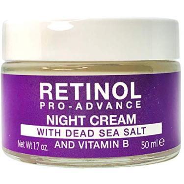 Imagem de Delfanti Milano, creme noturno Retinol Pro Advance com sais do Mar Morto e vitamina B, hidratante antienvelhecimento para rosto e pescoço, feito na Itália, 50 ml