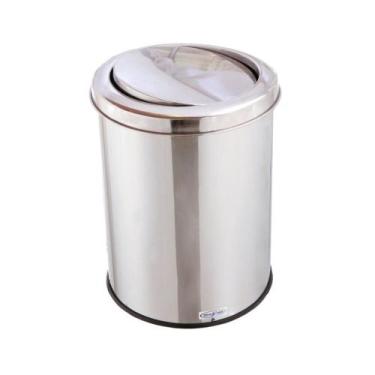Imagem de Lixeira Inox Para Banheiro Reciclável 30 Litros Com Tampa - CM Design