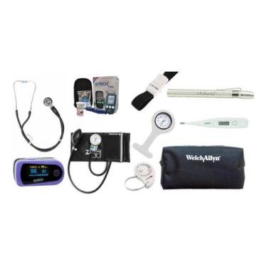 Imagem de Kit Acadêmico Esfigmo E Rappaport PAMED Oximetro LCM Lanterna Bioland 