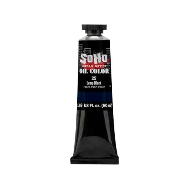 Imagem de Soho Urban Artist Tinta a óleo - Lâmpada preta, tubo de 50 ml - Cores a óleo mais valorizadas para pintura, excelente carga de pigmento