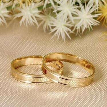 Imagem de Par de Alianças de Moedas Antigas 5mm Forro de Aço Antialérgico - Comp