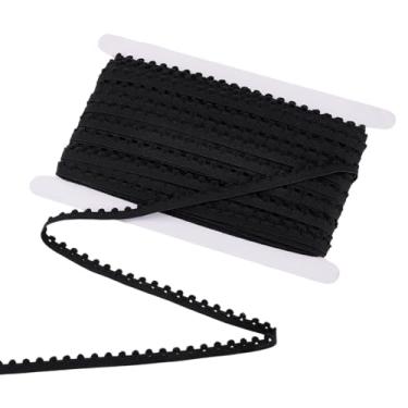 Imagem de PH PandaHall Franja elástica de 27 metros com pompom, acabamento de franja de bola preta de 1,9 cm com pompons, fita de renda para cortina, travesseiro, roupas, artesanato, casa, festa de Natal