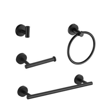 Imagem de Conjunto de acessórios para banheiro com barra de toalha prateada, toalheiro de aço inoxidável 304, suporte para papel higiênico, suporte para sabonete líquido, acessórios opcionais para banheiro, co