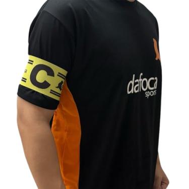 Imagem de Faixa Braçadeira de Capitão Adulto Ajustável Amarelo e Preto Dafoca Sports