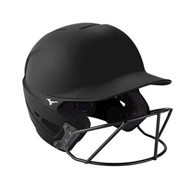 Imagem de Capacete de rebatida Mizuno F6 Youth Fastpitch softball com máscara, preto, tamanho único juvenil