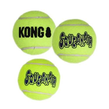 Imagem de KONG Bolas Squeakair – Bolas de tênis premium para cães, suaves nos dentes – para cães médios (pacote com 3)