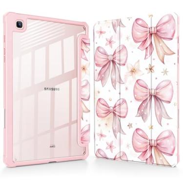 Imagem de Mektron Capa para Samsung Galaxy Tab S6 Lite 10,4 polegadas 2024/2022/2020 com suporte para caneta S, visualização em vários ângulos com capa à prova de choque, capa transparente + suporte de três