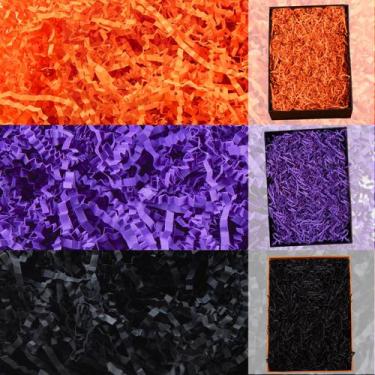 Imagem de Triturador de papel enrugado Gloreyan Halloween 300 ml preto laranja