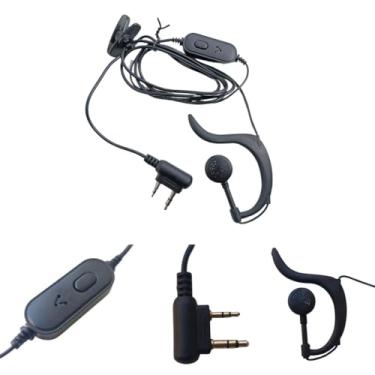 Imagem de Kit 2 Fones Microfone Reforçado Para Rádio Portátil Comunicador Dois Pinos Walktalk