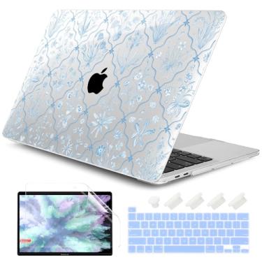 Imagem de DONGKE Capa compatível com MacBook Pro de 13 polegadas 2024 2023-2020 versão A2338 M2/M1 A2251 A2289 com tela retina e Touch ID, capa rígida de plástico, capa de teclado e película de tela
