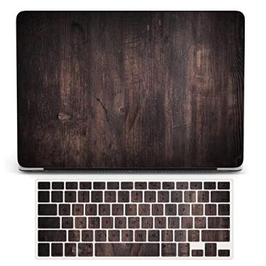 Imagem de Capa compatível com MacBook Pro 13 polegadas 2015 2014 2013 2012 modelos A1502 e A1425, capa protetora de plástico rígido com capa de teclado para Mac Pro Retina 13 versão antiga - grão de madeira