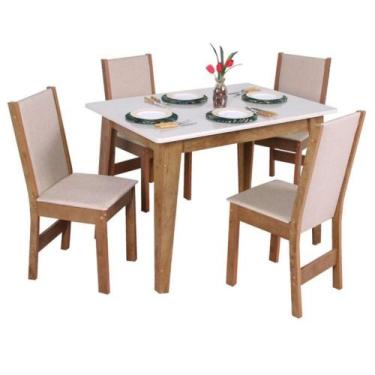 Imagem de Conjunto Mesa Retangular Sophia 4 Cadeiras - São Carlos - Moveis Sao C