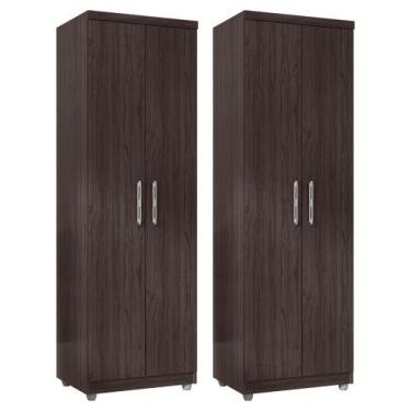 Imagem de Kit 2 Armários Organizador Multiuso Sabrina 2 Portas e 6 Nichos Castan