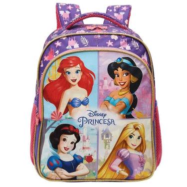 Imagem de Mochila De Costas Escolar Infantil Princesas Disney Luxo