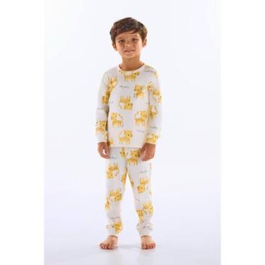 Imagem de Pijama Infantil Unissex em Suedine Up Baby, Bege, 8
