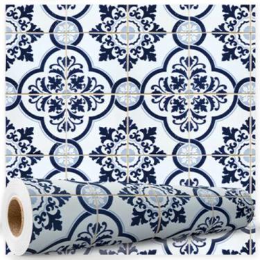 Imagem de Papel De Parede Para Cozinha Azulejo Autoadesivo Português 5mx47cm - R